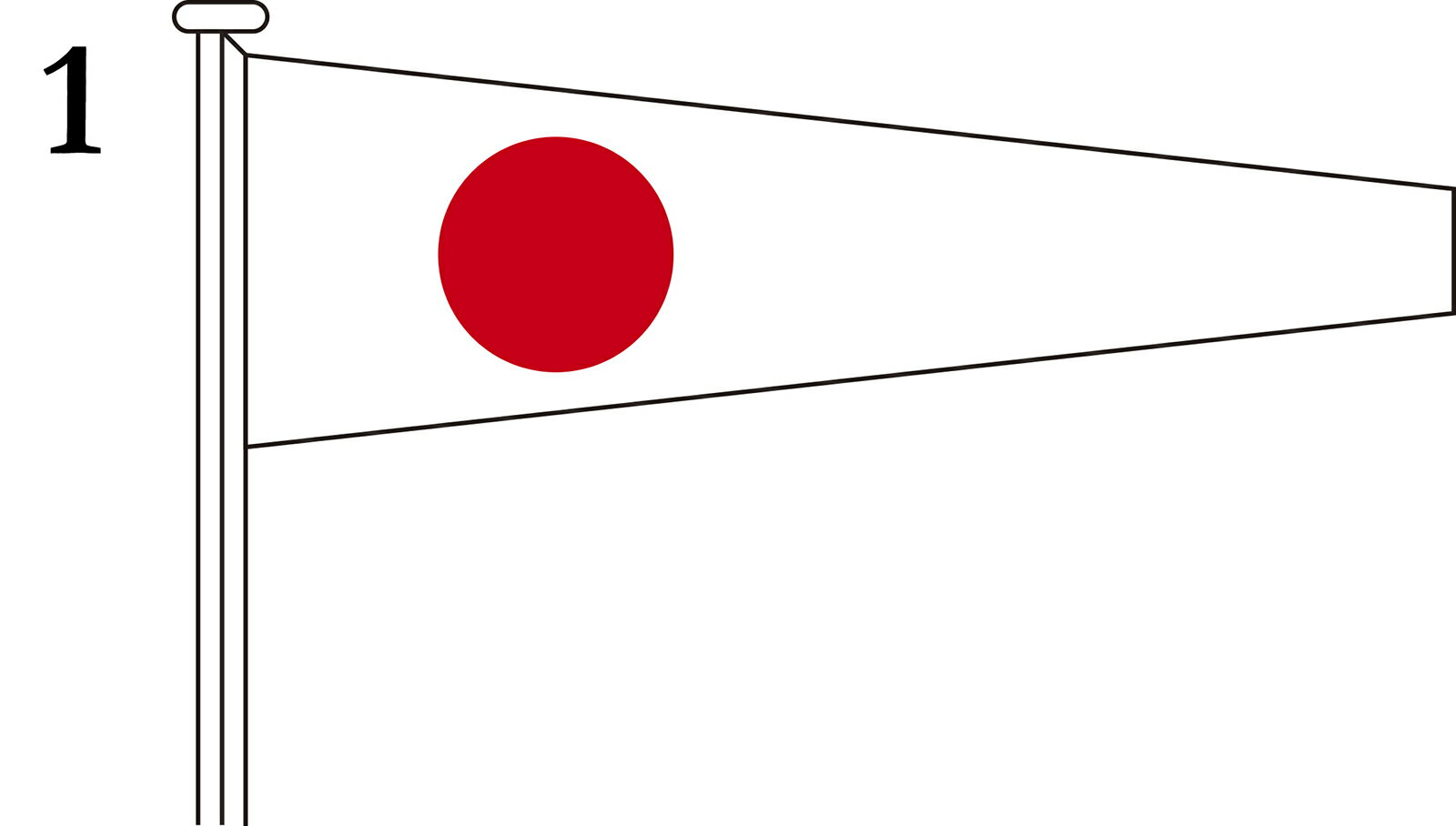 TOSPA 国際信号旗 数字旗 Numeral Pennants【1】[ヨット用：30×76×6cm 木綿]