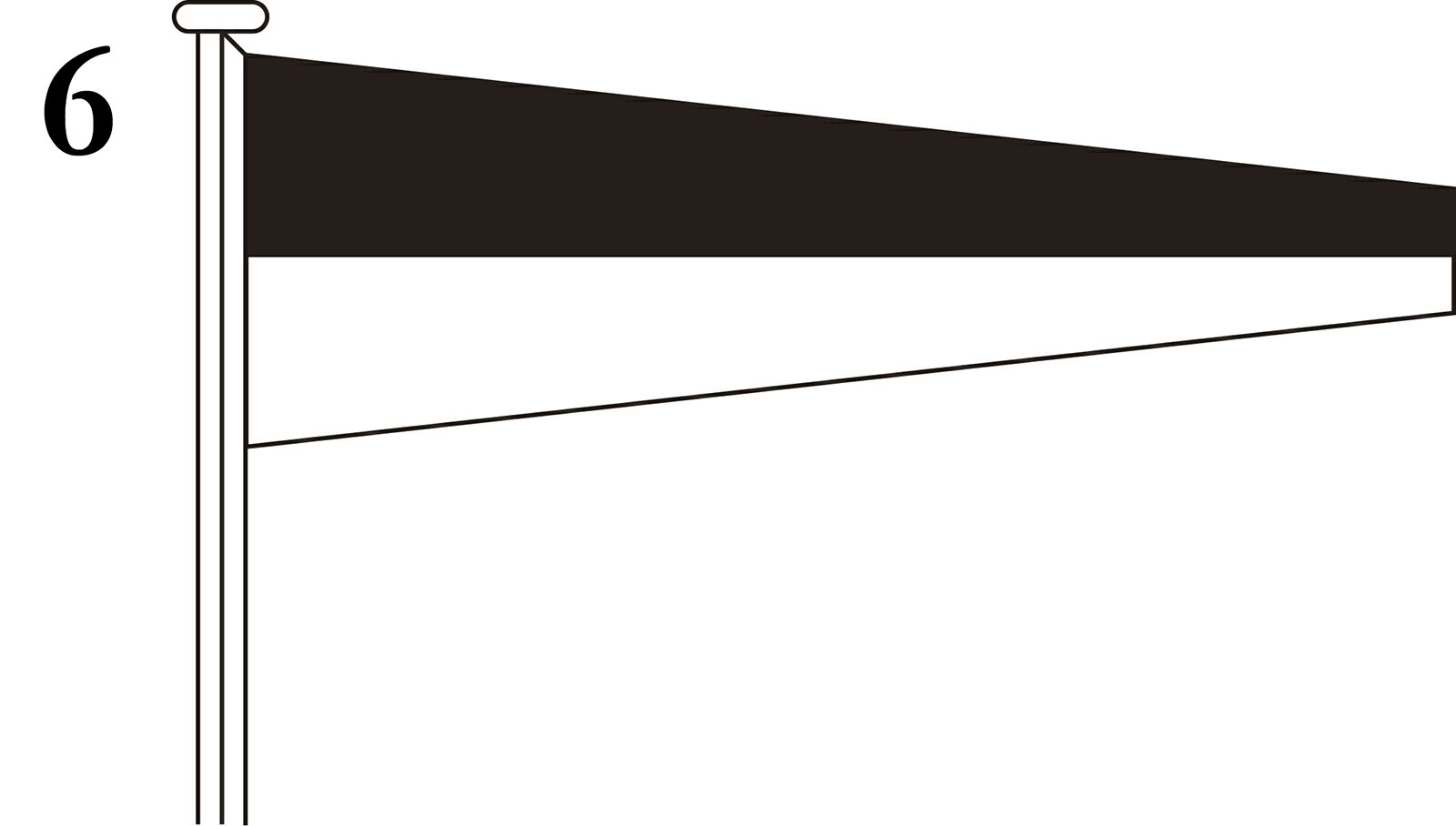 TOSPA 国際信号旗 数字旗 Numeral Pennants【6】[2巾：91×270×24cm アクリル]
