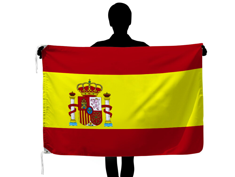 TOSPA スペイン 国旗 紋章入り 90 135cm テトロン製 日本製 世界の国旗シリーズ