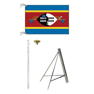 TOSPA エスワティニ 旧名 スワジランド 国旗 スタンドセット 70×105cm国旗 2mポール 金色扁平玉 新型フロアスタンドのセット 世界の国旗シリーズ