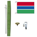 TOSPA ガンビア 国旗 DXセット 70×105cm国旗 アルミ合金ポール 壁面設置部品のセット 日本製 世界の国旗シリーズ