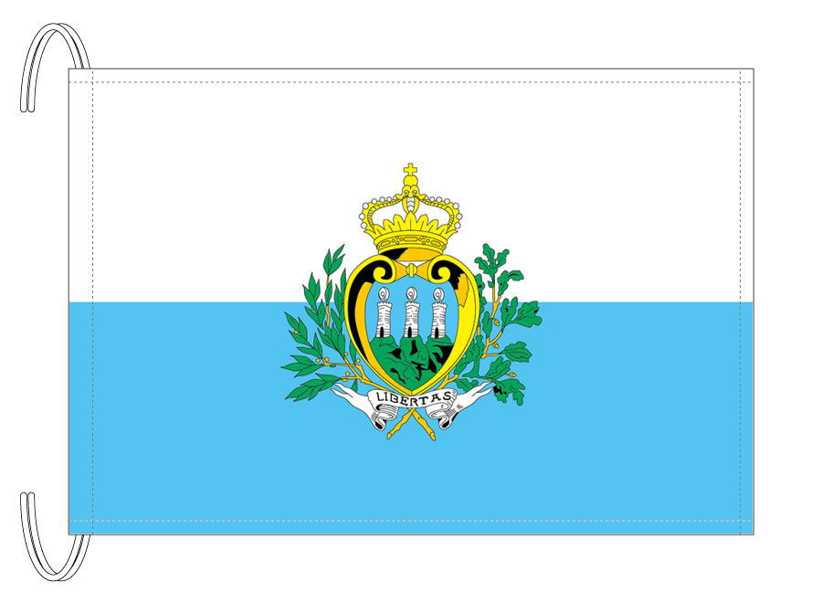 TOSPA サンマリノ 国旗 Mサイズ 34×50cm テトロン製 日本製 世界の国旗シリーズ