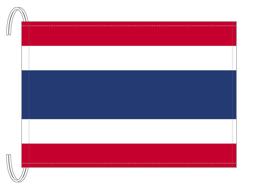 【訳あり】 タイ 国旗 Aサイズ 34×50cm 木綿製