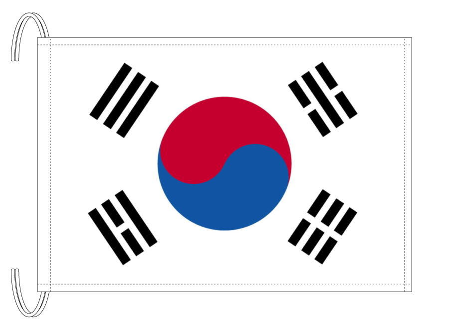 TOSPA 大韓民国 韓国 国旗 Mサイズ 34 50cm テトロン製 日本製 世界の国旗シリーズ