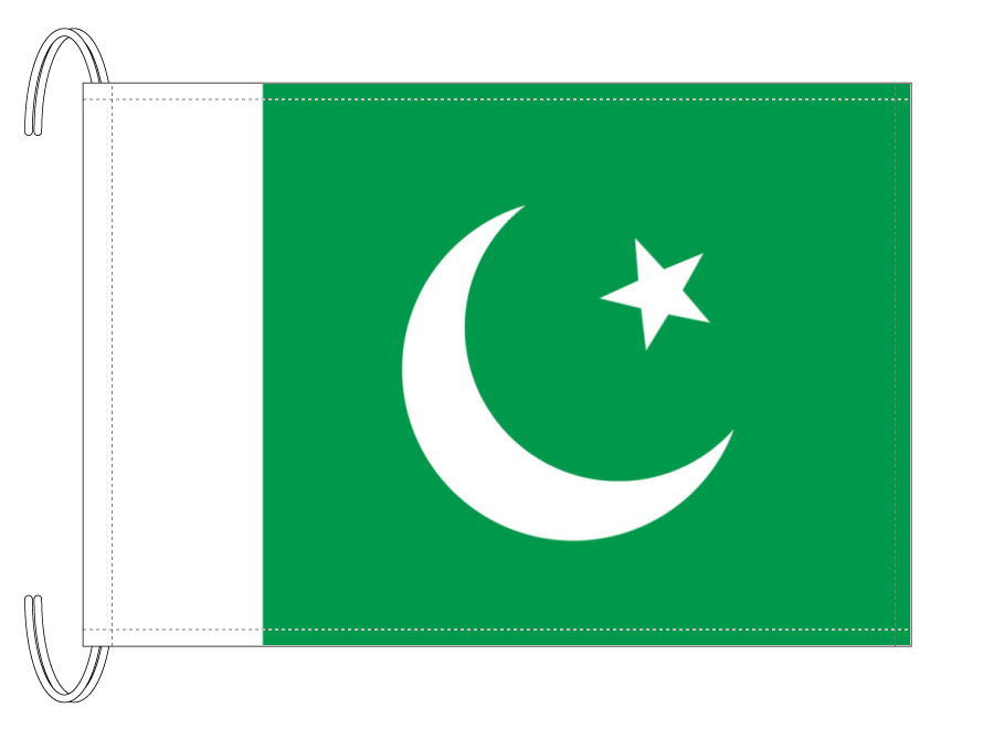TOSPA パキスタン 国旗 Mサイズ 34×50cm テトロン製 日本製 世界の国旗シリーズ