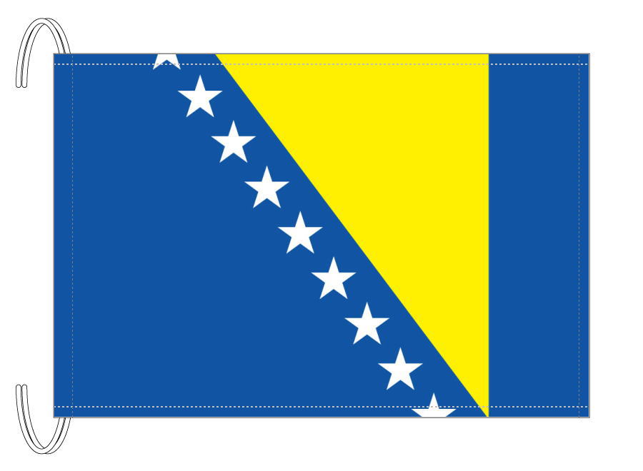 TOSPA ボスニア ヘルツェゴビナ 国旗 Mサイズ 34×50cm テトロン製 日本製 世界の国旗シリーズ