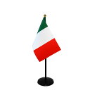 TOSPA イタリア 国旗 ミニフラッグ 1本立てセット 旗サイズ10.5×15.7cm テトロンスエード製 ポール27cm +スタンドセット 日本製 世界の国...