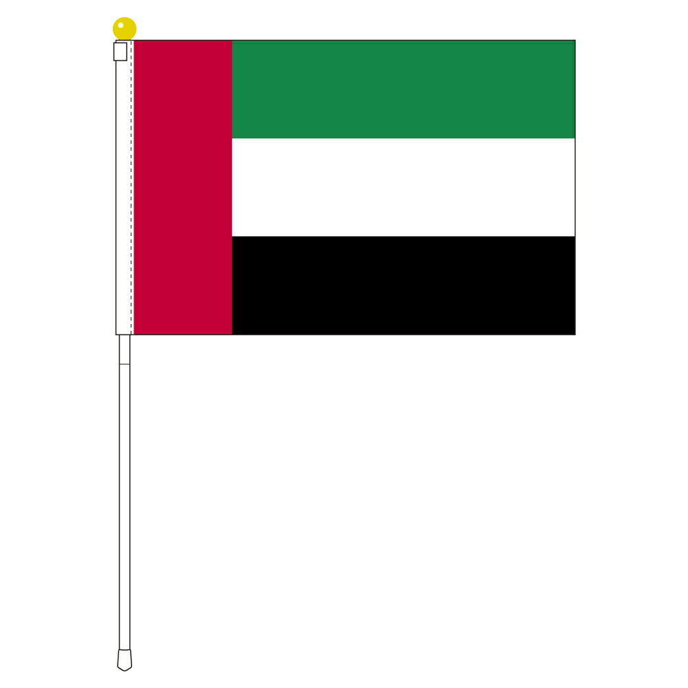 TOSPA アラブ首長国連邦 UAE 国旗 ポータブルフラッグ 旗サイズ25×37.5cm テトロン製 日本製 世界の国旗シリーズ