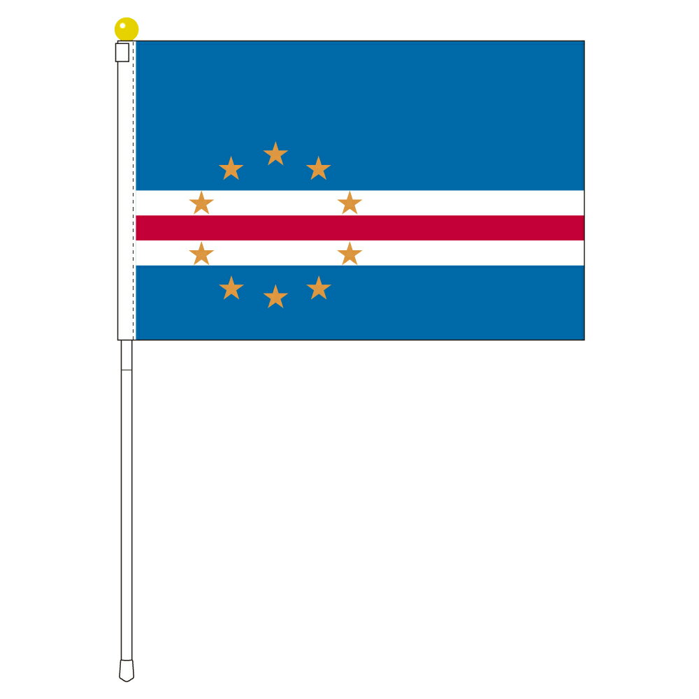 TOSPA カーボベルデ 国旗 ポータブルフラッグ 旗サイズ25×37.5cm テトロン製 日本製 世界の国旗シリーズ