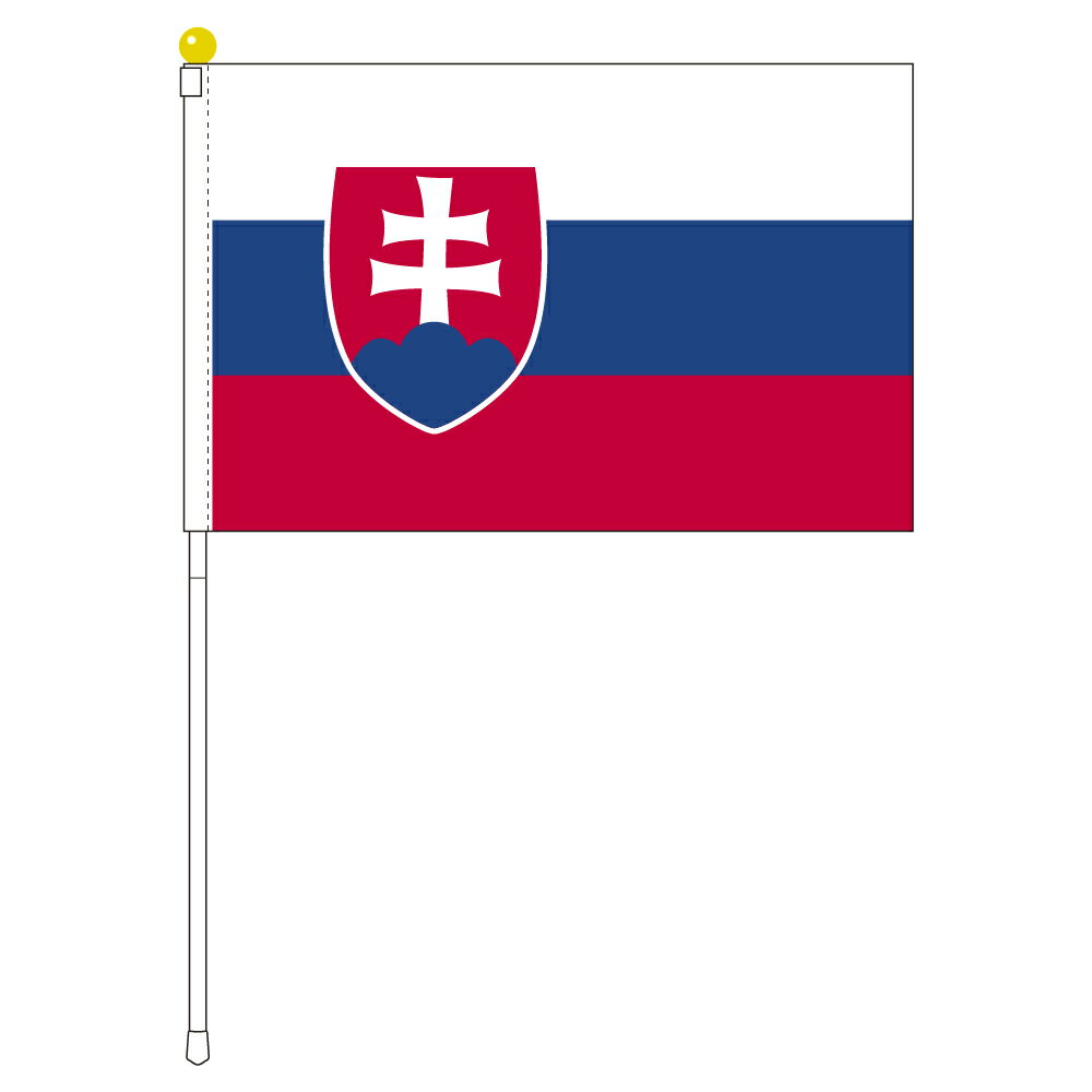 TOSPA スロバキア 国旗 ポータブルフラッグ 旗サイズ25×37.5cm テトロン製 日本製 世界の国旗シリーズ