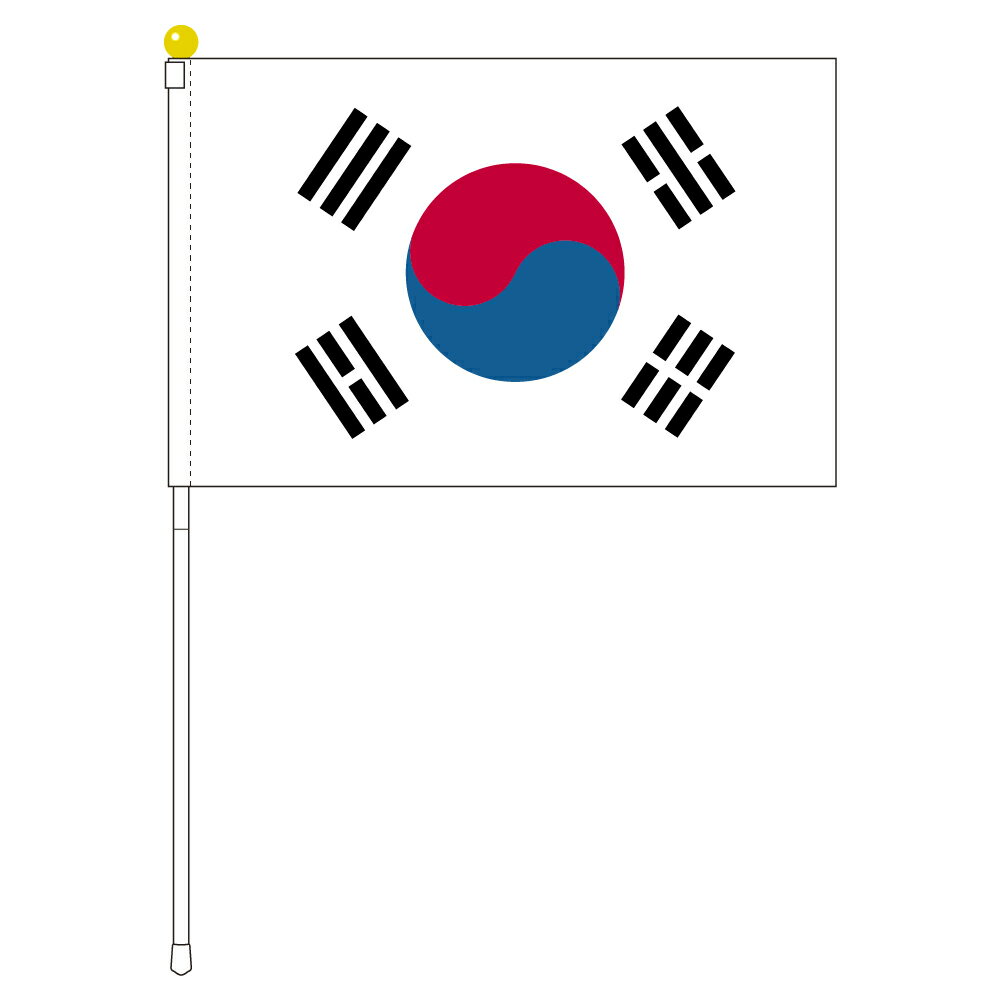 TOSPA 大韓民国 韓国 国旗 ポータブルフラッグ 旗サイズ25×37.5cm テトロン製 日本製 世界の国旗シリーズ