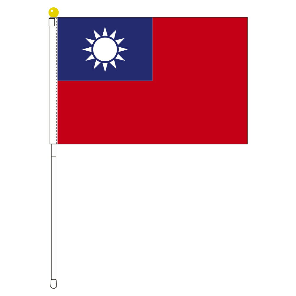 TOSPA 台湾 中華民国 旗 ポータブルフラッグ 旗サイズ25×37.5cm テトロン製 日本製 世界の国旗シリーズ