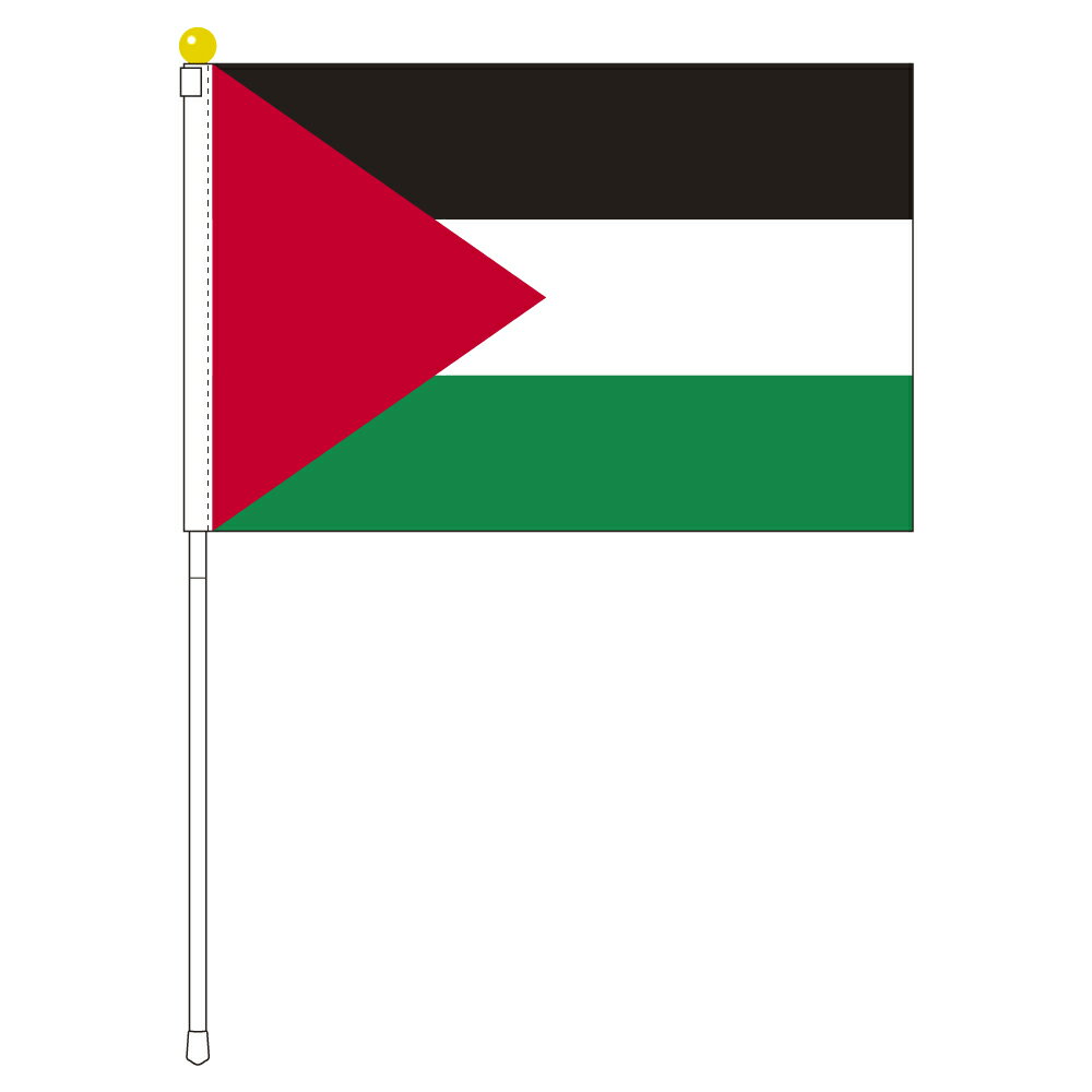 TOSPA パレスチナ 国旗 ポータブルフラッグ 旗サイズ25×37.5cm テトロン製 日本製 世界の国旗シリーズ
