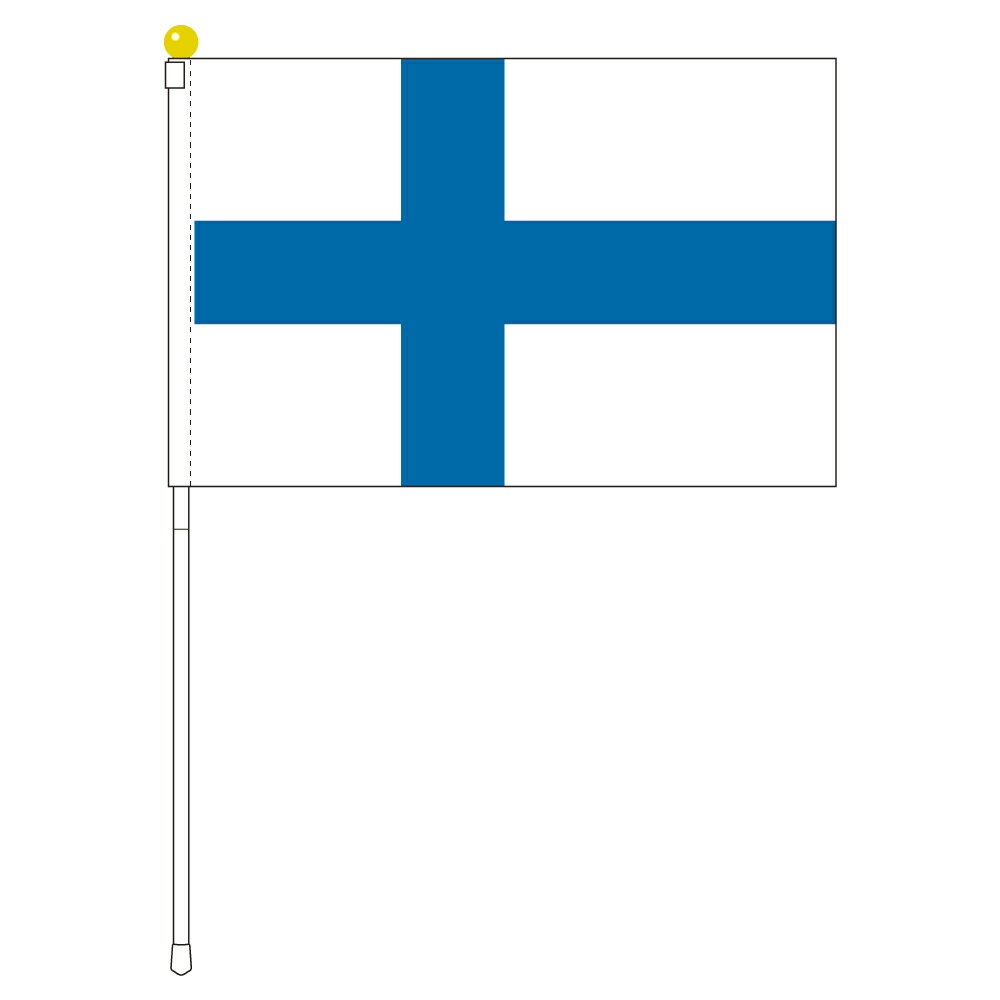 TOSPA フィンランド 国旗 ポータブルフラッグ 旗サイズ25×37.5cm テトロン製 日本製 世界の国旗シリーズ