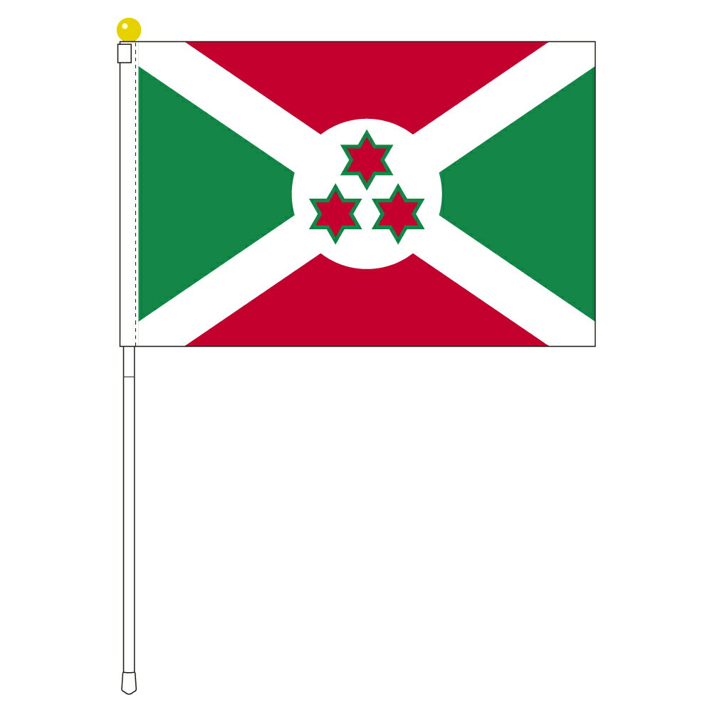 TOSPA ブルンジ 国旗 ポータブルフラッグ 旗サイズ25×37.5cm テトロン製 日本製 世界の国旗シリーズ