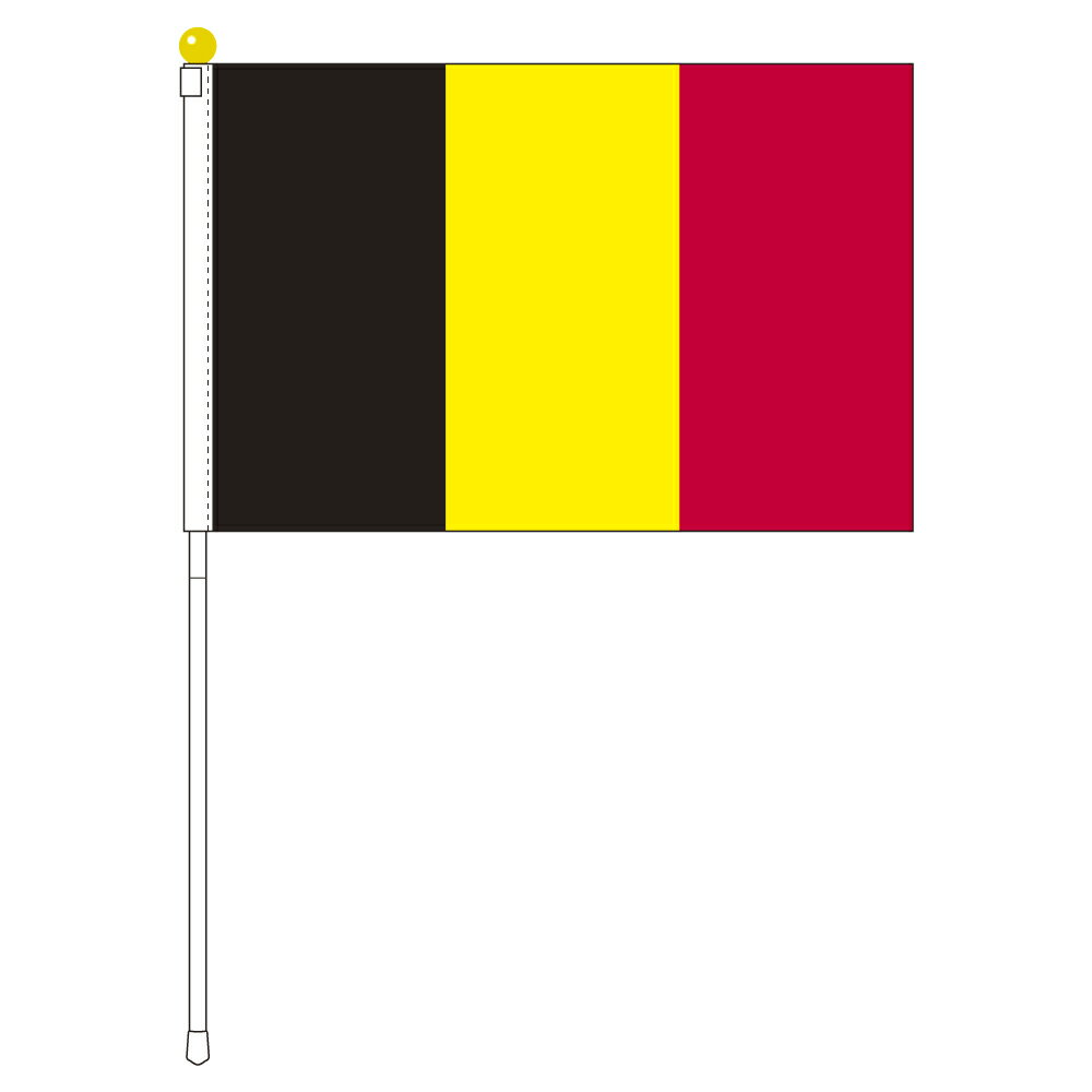 TOSPA ベルギー 国旗 ポータブルフラッグ 旗サイズ25×37.5cm テトロン製 日本製 世界の国旗シリーズ