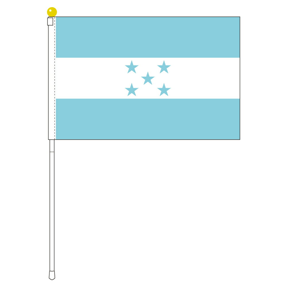 TOSPA ホンジュラス 国旗 ポータブルフラッグ 旗サイズ25×37.5cm テトロン製 日本製 世界の国旗シリーズ