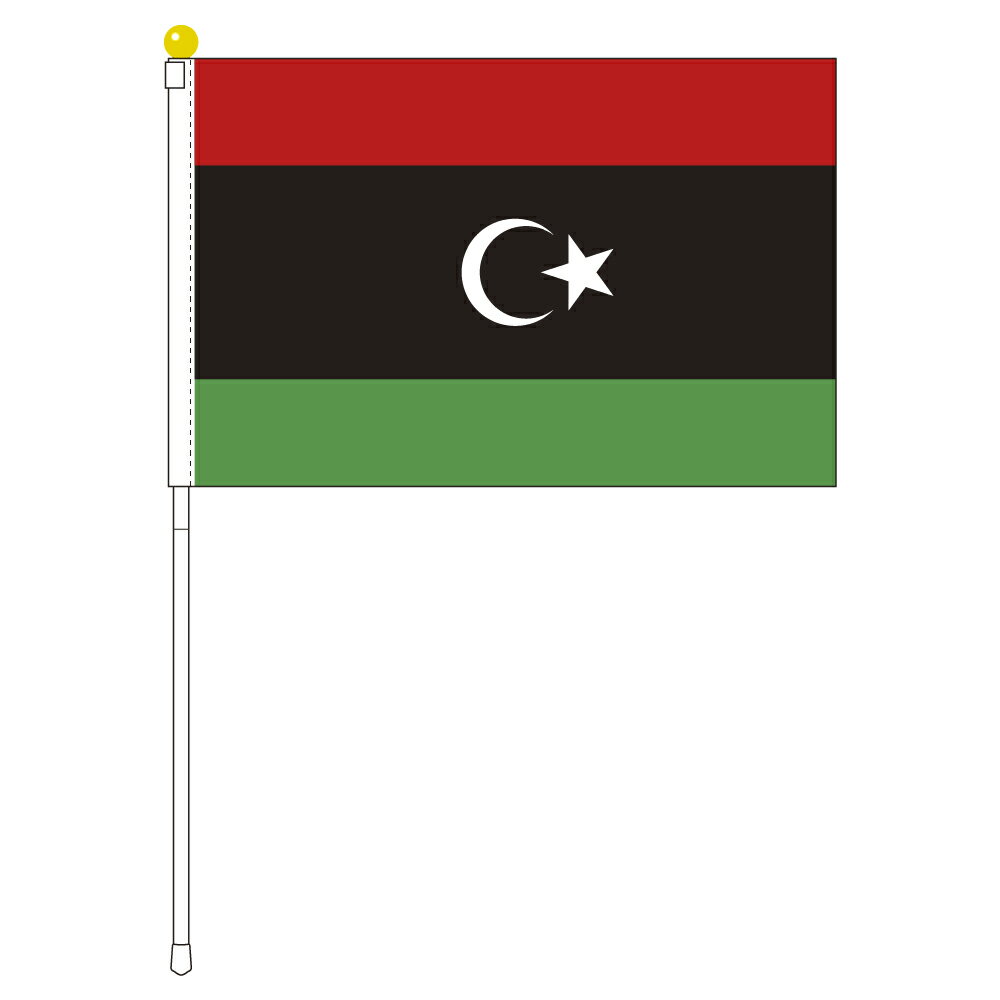 TOSPA リビア 国旗 ポータブルフラッグ 旗サイズ25×37.5cm テトロン製 日本製 世界の国旗シリーズ
