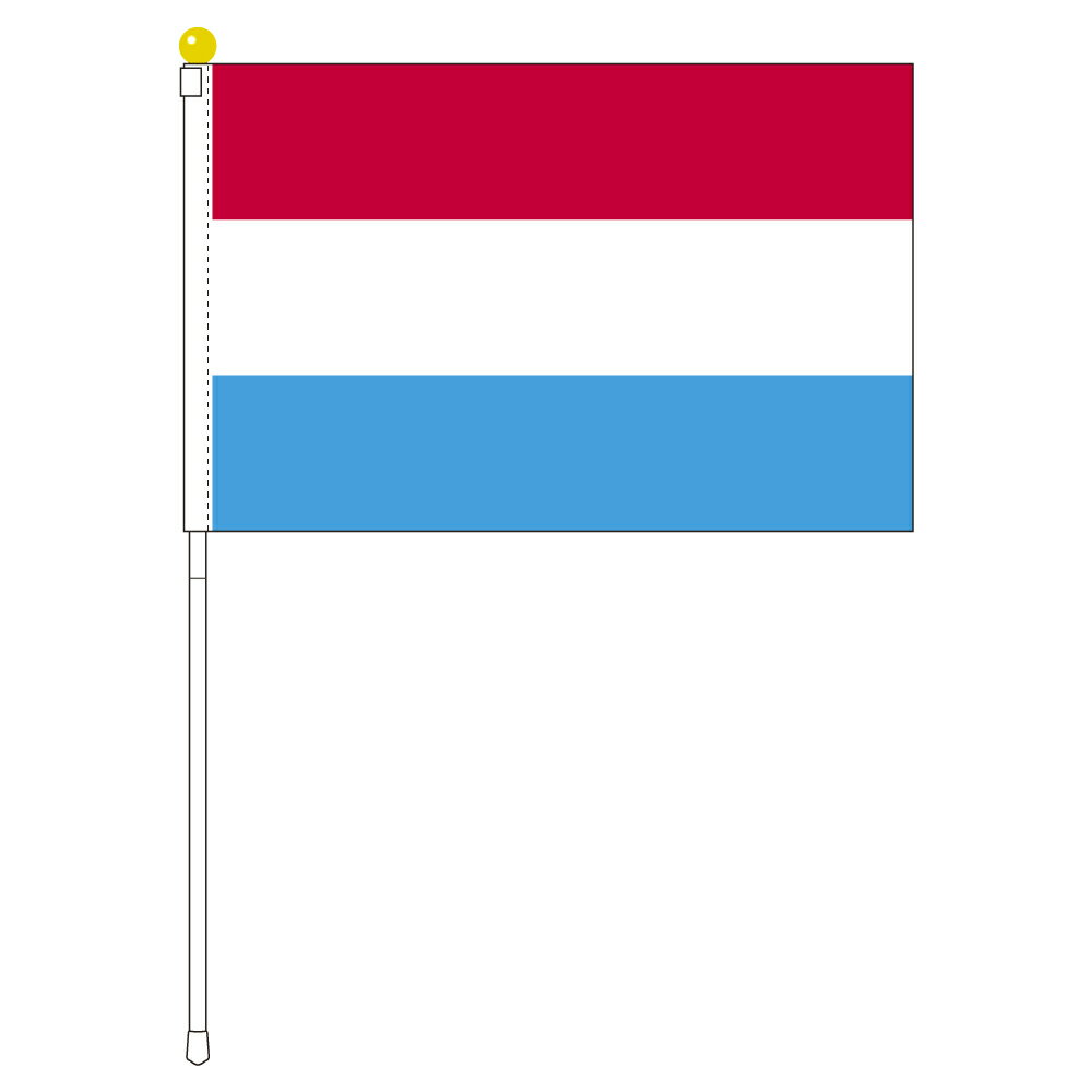 TOSPA ルクセンブルク 国旗 ポータブルフラッグ 旗サイズ25×37.5cm テトロン製 日本製 世界の国旗シリーズ