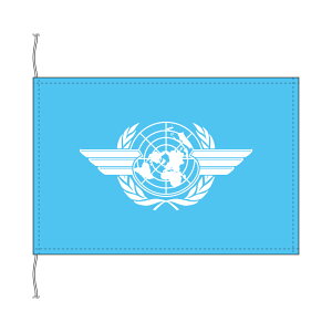ICAO イカオ アイカオ 国際民間航空機関 旗 卓上旗 旗サイズ16×24cm テトロントロマット製 日本製 世界の旧国旗・世界の組織旗シリーズ