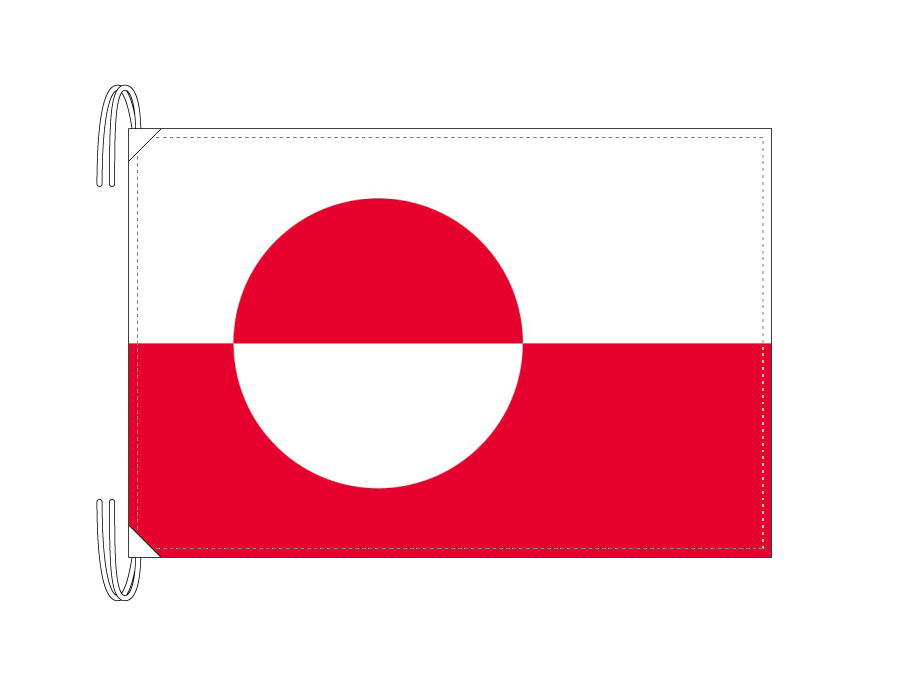 TOSPA デンマーク領グリーンランド 旗 Lサイズ 50×75cm テトロン製 日本製 世界の旧国旗 世界の組織旗シリーズ