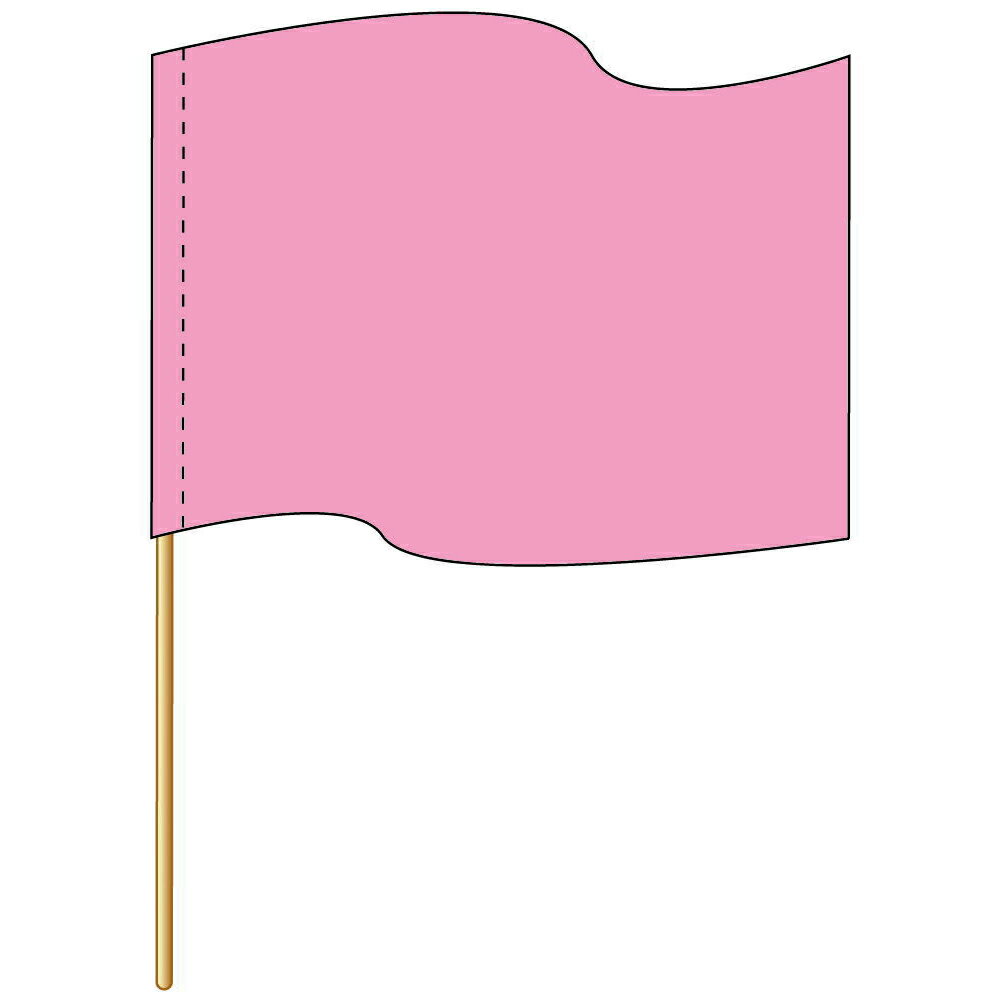 無地色旗ラワン棒付き35×45cm 04ピンク 木綿製