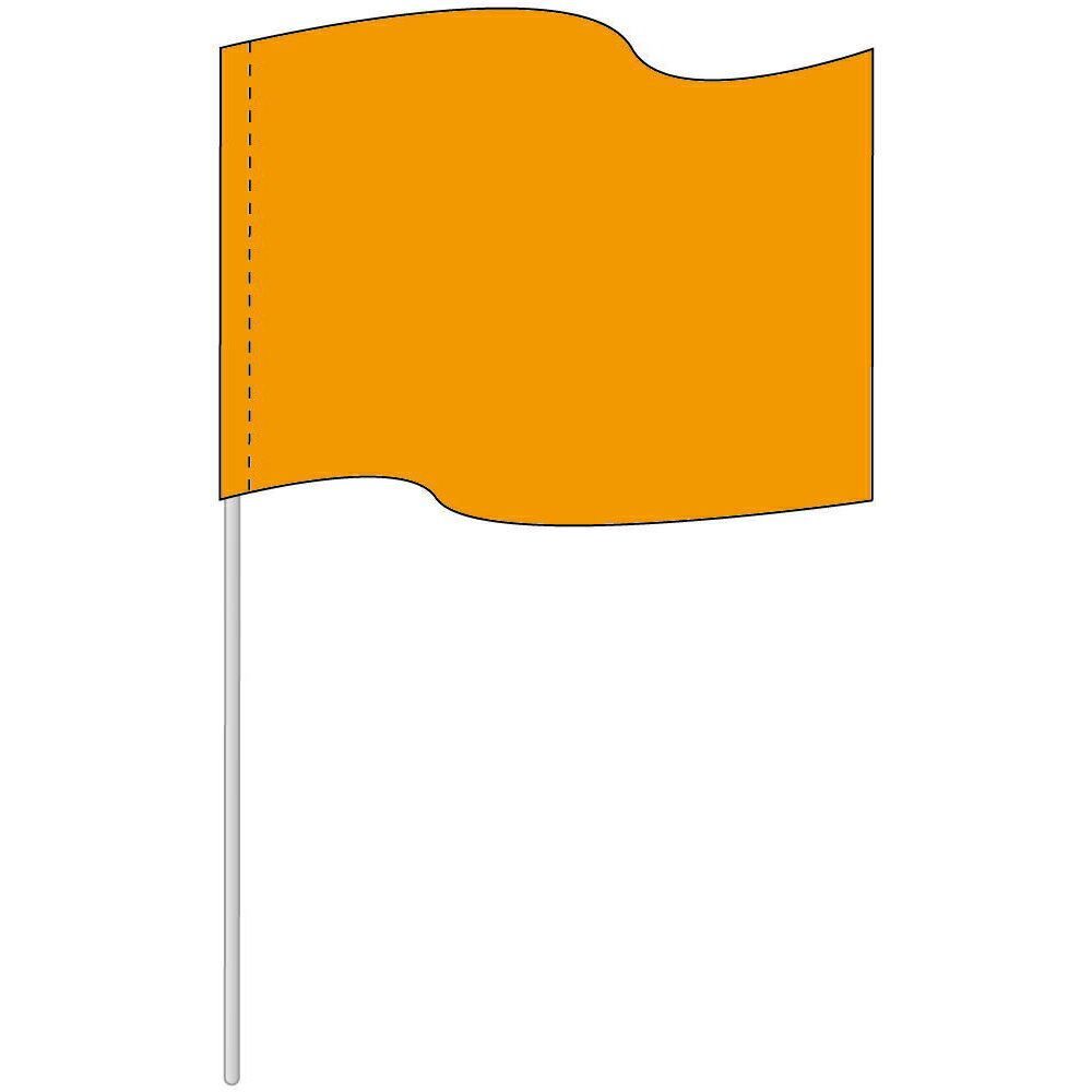 無地色旗スチール製ポール付き 100×150cm 03オレンジ 木綿製
