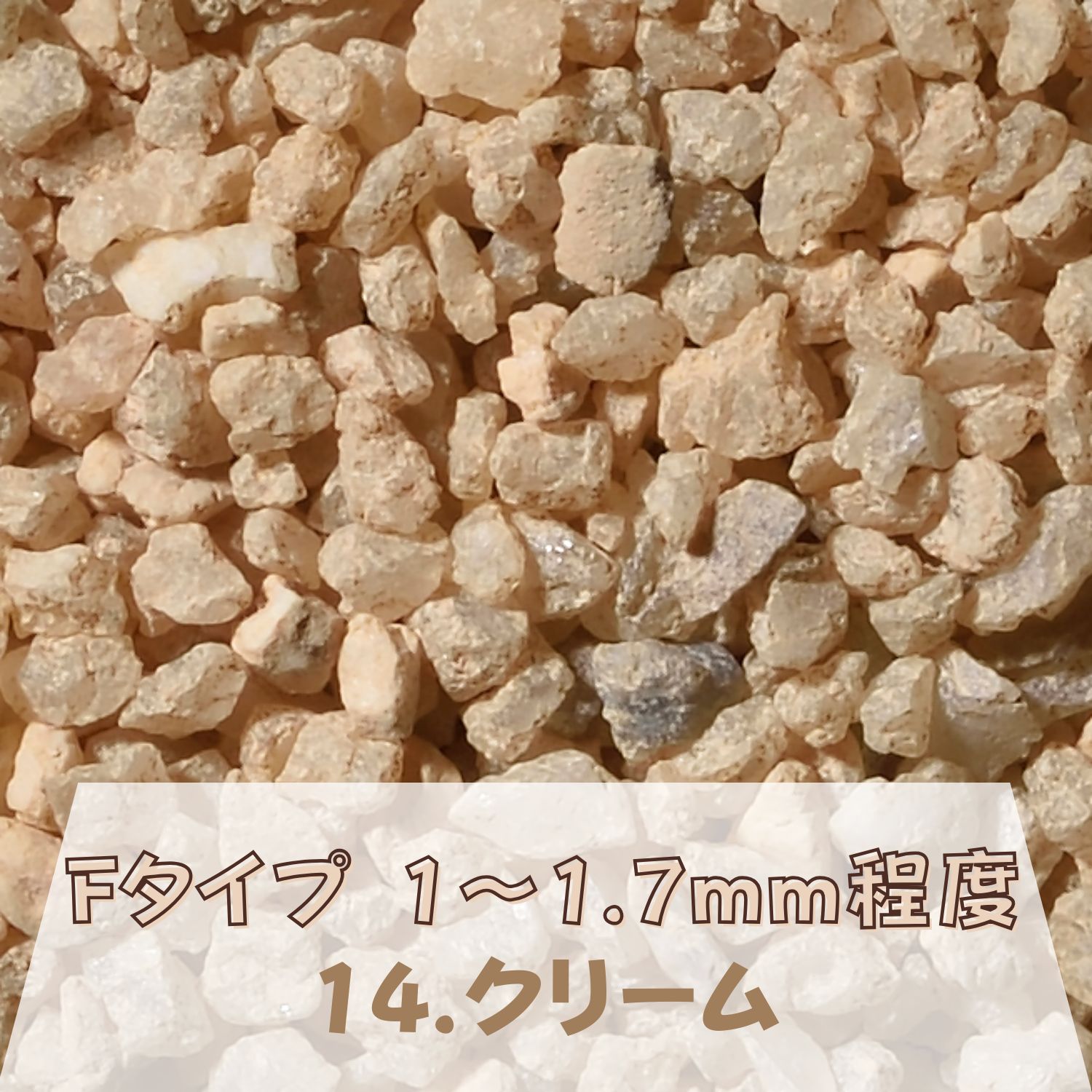 カラーサンド 150g 大粒（1～1.7mm位） Fタイプ クリーム（14） 日本製 デコレーションサンド 飾り砂 カラー砂 材料 素材 砂 ハーバリウム アクアリウム アクア テラリウム コケリウム サンドアート