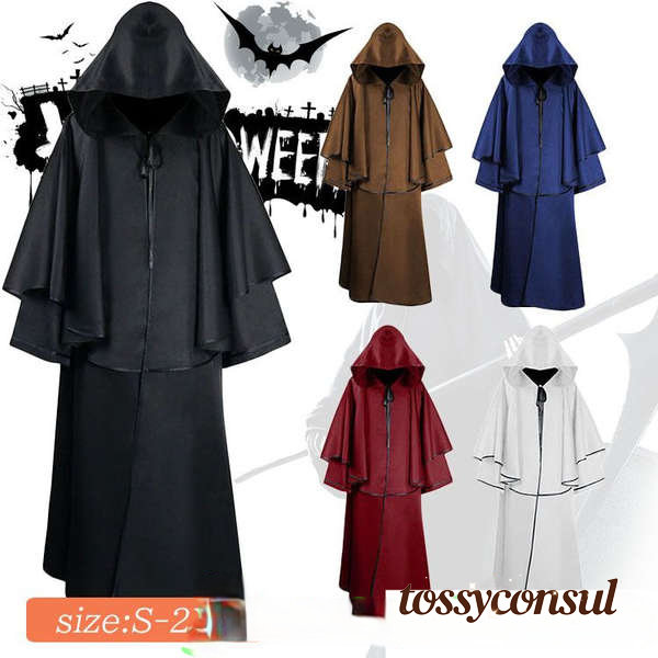 吸血鬼 コスプレ マント ハロウィン 衣装 大人 ヴァンパイア 魔法使い 死神 コスチューム 無地 修道士 ..