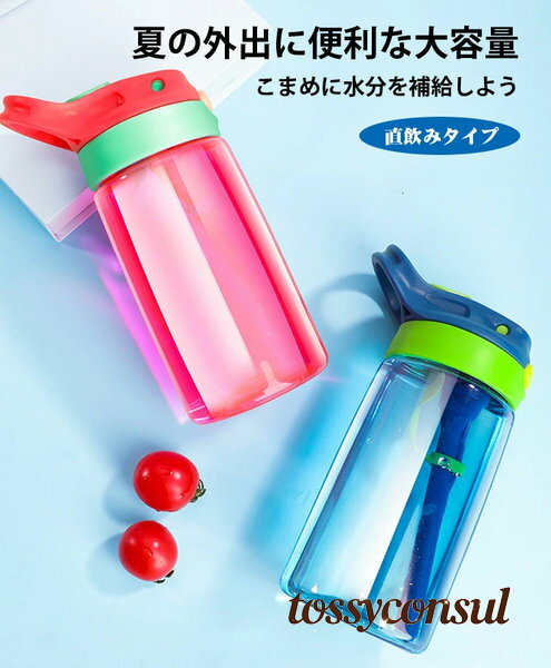 水筒 キッズ 直飲み ストロー 480ml ブラシ付き カバー付き かわいい おしゃれ 軽い 軽量 キャラクター ウォーターボトル 水筒 マイボトル 大容量 ス...