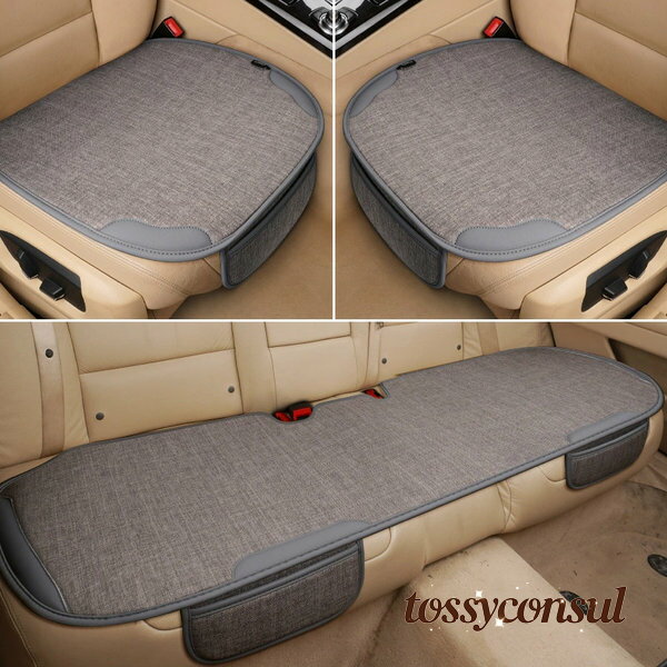 車用 シートカバーセット カーシートカバー 座布団 シートクッション 座席シート 3枚セット カー用品 取付簡単 通気 滑り止め 自動車用/普通車など 汎用 車...