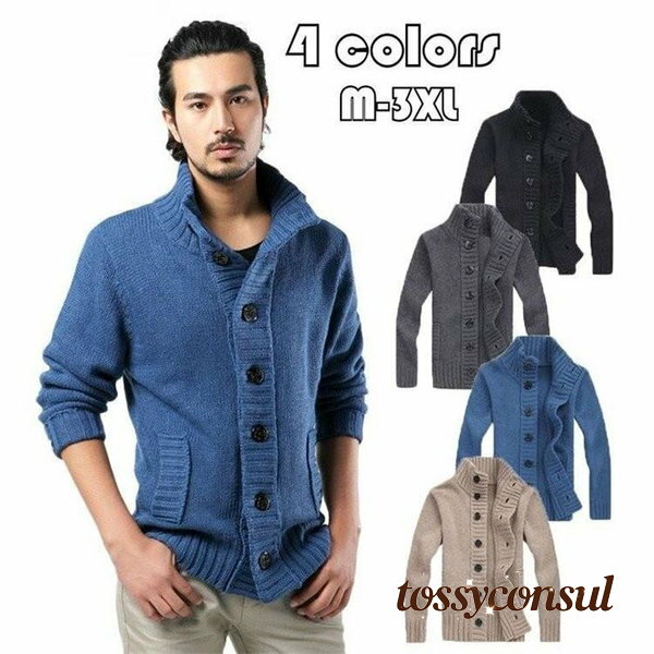 ニット カーディガン メンズ ニット ケーブルニット ショールカラー ニットセーター 長袖 ニットカーディガン 無地 アウター ロングコート 秋冬 20代30代...