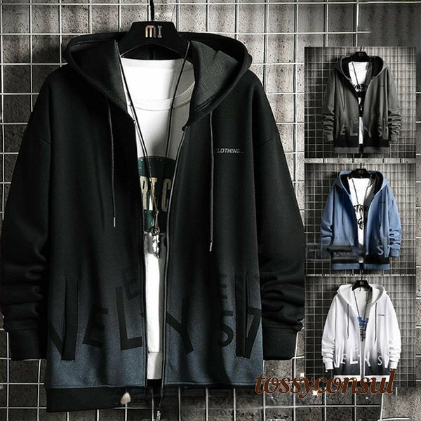 「スーパーSALE半額」 パーカー メンズ ジップアップパーカー 長袖 秋物 春服 フード付き ジャケット トップス アウター スウェット 羽織り ゆったり 秋...
