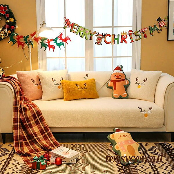 ソファーカバー 冬 ソファーカバー クリスマス ソファーカバー トナカイ ソファーカバー かけるだけ ふわふわ 冬 セパレート もこもこ 暖かい 防寒対策 かわいい 1人掛け 2人掛け 3人掛け 肘掛け 洗える 滑り止め マルチカバー ソファーシート ソファー保護 汚れ防止 [2]