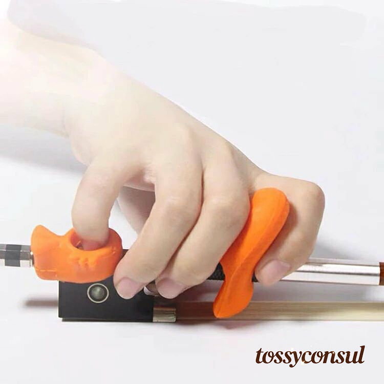 新生活 バイオリン ビオラの弓の持ち方 矯正器具 オレンジ1個 初心者