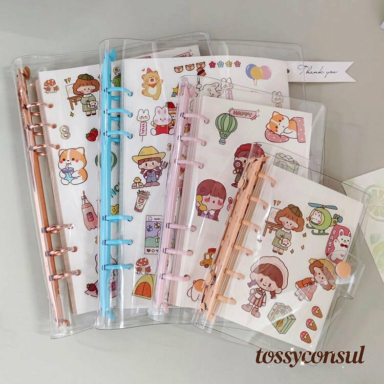 「スーパーSALE10%OFF」 バインダー A6 DIY 推し活 シール帳 推し活グッズ 推し クリア 透明 A7 A5 クリアバインダー 可愛い 6穴 スケジュール帳 PVCカバー ミニ手帳 コンパクト手帳 システム手帳 ギフト プレゼント シンプル かわいい tossyconsul-10028900 トッシーコンサル サンプル画像2