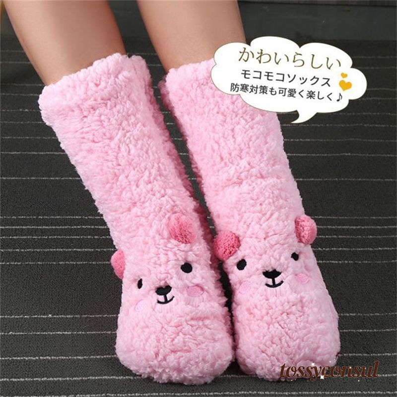靴下 ソックス もこもこ 下着 ボア靴下 あったか 防寒 秋新作 冬新作 暖か 可愛い くつした 動物 ハイソックス 新生活