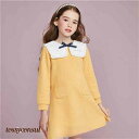 ワンピース 長袖 韓国子供服 女の子 膝丈ワンピース 子供服 イエロー キッズ 長袖ワンピース プリーツ シフォン 春秋着 一目惚れ こどもの日 膝丈 通学 旅行 ドレス 可愛い 発表会 入園式 卒業式 演奏会 新生活