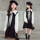 ワンピース 長袖 女の子 膝丈ワンピース 韓国子供服 キッズ 子供 学校 長袖ワンピース シフォン 春秋着 リゾート こどもの日 膝丈上 通学 旅行 ワンピース 可愛い 発表会 入園式 卒業式 演奏会 110 新生活