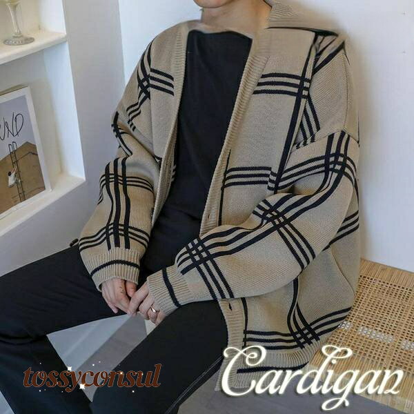 カーディガン メンズ 春 秋服 冬 おしゃれ 紳士服 ショート 通勤 チャック柄 上品 テーラード トレンチコート ビジネス スプリングコート アウター プレゼント ギフト 新生活