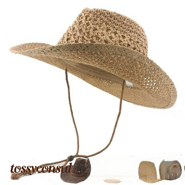 麦わら帽子 メンズ ハット つば広 夏 中折れ帽 紳士帽 折りたたみ 大きいサイズ アウトドア 無地 紳士 ..