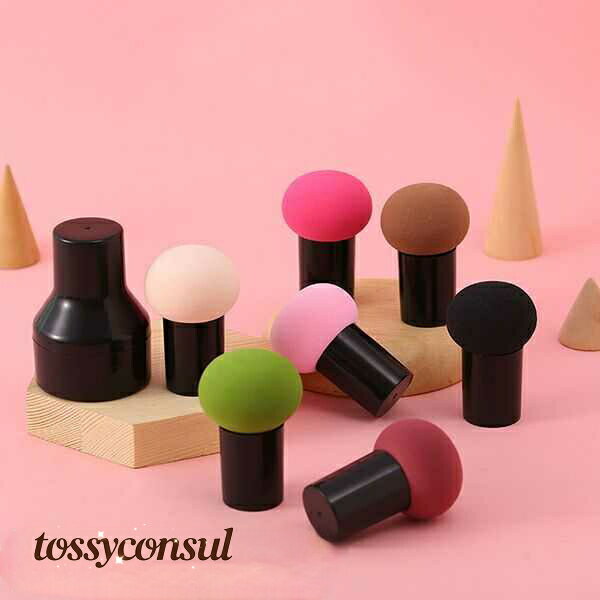 ビューティーブレンダー2点セット コスメ スポンジ パフ きのこ型 収納用ケースつき 化粧下地用 リキッドファンデーション用 ブレンダー用 メイク道具 ノンラテックス コンシーラー 雑貨 プレゼント ギフト 新生活