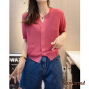 送料無料 半袖 カーディガン UVカット 接触冷感 ラウンドネック 紫外線対策 薄手ニット サマーニット カーディガン 冷房対策 日焼け防止 上着 プレゼント ギフト 新生活