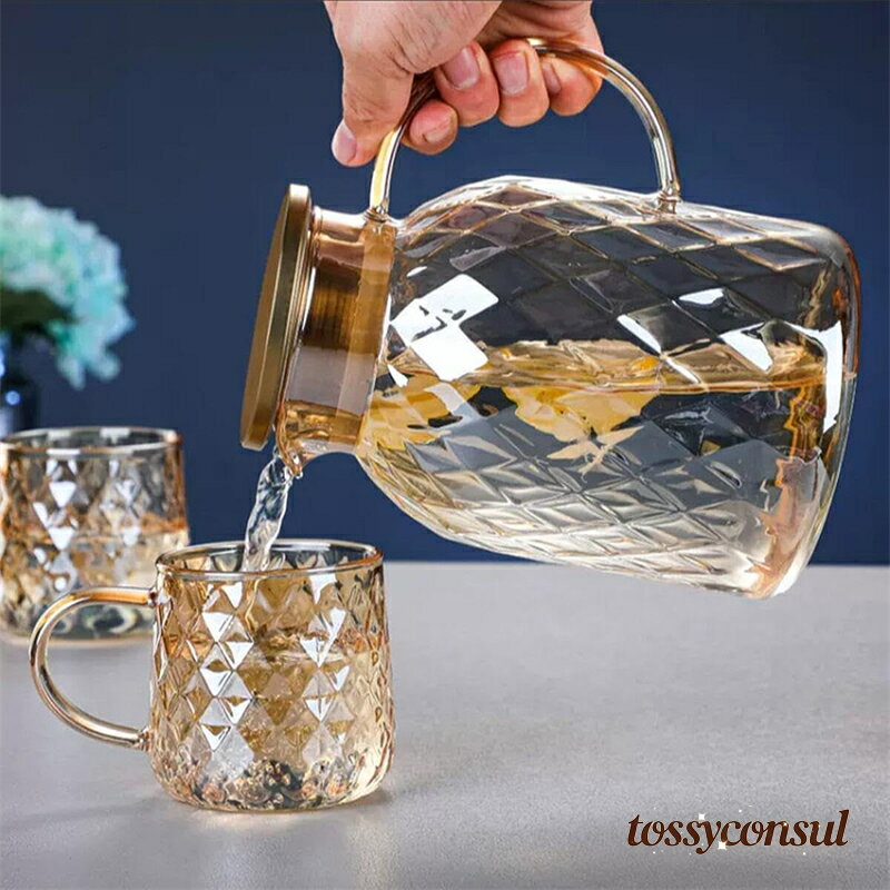 新生活 家庭用 コーヒー 冷蔵庫ポット ミルク用 紅茶 冷水筒 ピッチャー ホット/コールドティー 大容量 急須 ウォーターポット 麦茶容器 冷水ポット 直火 おしゃれ 麦茶ポット お茶ポット ピッチャー 耐熱ガラスポット ティーポット ガラスポット