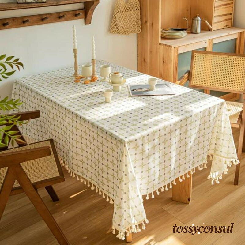 新生活 タッセル 北欧風 布 マルチカバー テーブルクロース 業務用 自家用 ホテル 自宅 食卓カバー テ..