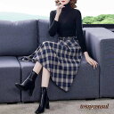 「50%OFFクーポン」新生活応援 フレアスカート 膝下スカート フレア レディース チェック柄 ロング マキシ 膝下 秋冬 レディース ボトムス Aライン