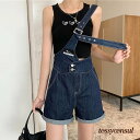 新生活応援 ワンショルダーサロペット デニムパンツ 女 レディース ボトムス ファッション ホワイトデーお返し 母の日 彼女 姉妹