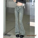 セミフレアデニムパンツ ヴィンテージ風 女 レディース ボトムス ファッション ホワイトデーお返し 母の日 彼女 姉妹 プレゼント ギフト 新生活