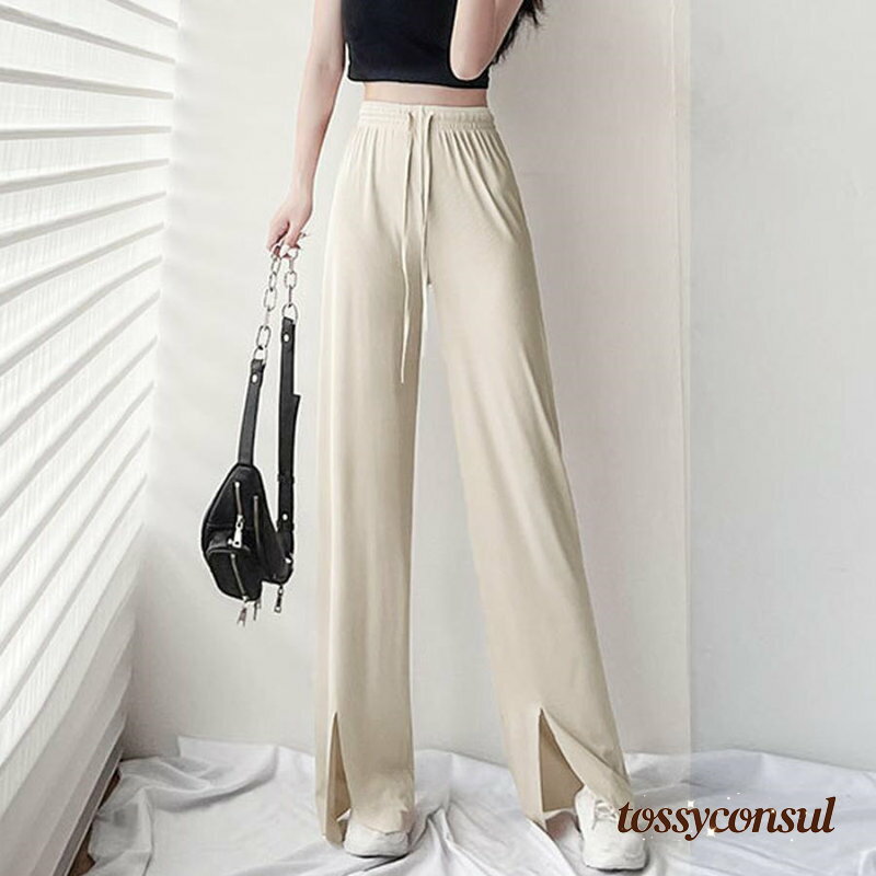 新生活応援 イージーワイドパンツ フロントスリット 女 レディース ボトムス ファッション ホワイトデ..