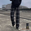 チェック柄 ワイドパンツ レディース ハイウエスト ストレートパンツ ゆったり ウエストゴム ボトムス カジュアル ズボン プレゼント ギフト 新生活